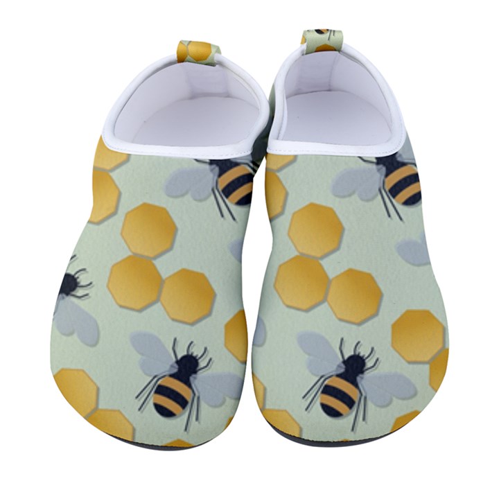 Bees Pattern Honey Bee Bug Honeycomb Honey Beehive Men s Sock-Style Water Shoes