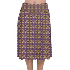 Olimedpurp Velvet Flared Midi Skirt