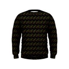 Fern Pattern 2 Black Kids  Sweatshirt