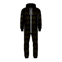 Fern Pattern 2 Black Hooded Jumpsuit (kids)