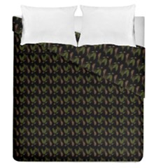 Fern Pattern 2 Black Duvet Cover Double Side (queen Size) by snowwhitegirl