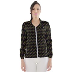 Fern Pattern 2 Black Women s Windbreaker