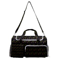 Fern Pattern 2 Black Sports Gym Duffle Bag With Shoe Compartment by snowwhitegirl