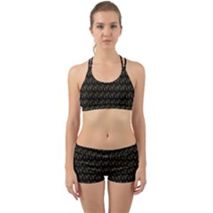 Fern Pattern 2 Black Back Web Gym Set by snowwhitegirl