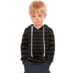 Fern Pattern 2 Black Kids  Overhead Hoodie