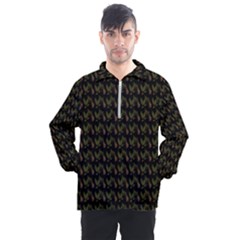 Fern Pattern 2 Black Men s Half Zip Pullover