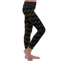 Fern Pattern 2 Black Kids  Lightweight Velour Classic Yoga Leggings View3