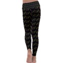 Fern Pattern 2 Black Kids  Lightweight Velour Classic Yoga Leggings View4