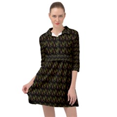 Fern Pattern 2 Black Mini Skater Shirt Dress by snowwhitegirl