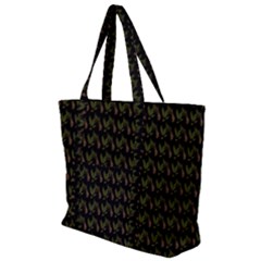 Fern Pattern 2 Black Zip Up Canvas Bag by snowwhitegirl