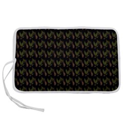 Fern Pattern 2 Black Pen Storage Case (l) by snowwhitegirl