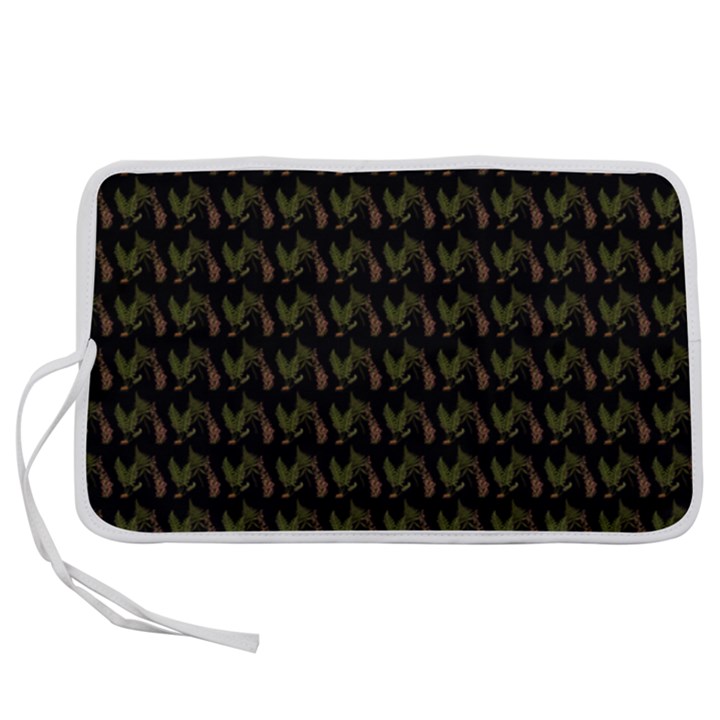 Fern Pattern 2 Black Pen Storage Case (L)