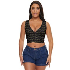 Fern Pattern 2 Black Women s Sleeveless Wrap Top by snowwhitegirl