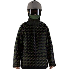 Fern Pattern 2 Black Men s Zip Ski And Snowboard Waterproof Breathable Jacket