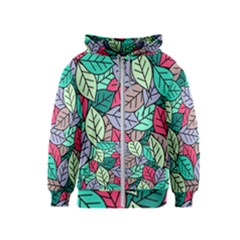 Pattern Leaves Background Nature Kids  Zipper Hoodie