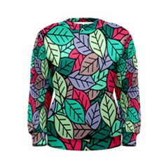 Pattern Leaves Background Nature Women s Sweatshirt