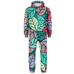 Pattern Leaves Background Nature Hooded Jumpsuit (men)