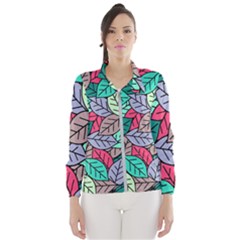 Pattern Leaves Background Nature Women s Windbreaker