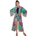 Pattern Leaves Background Nature Maxi Kimono View1