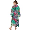 Pattern Leaves Background Nature Maxi Kimono View2