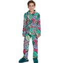 Pattern Leaves Background Nature Kids  Long Sleeve Velvet Pajamas Set View1