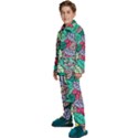 Pattern Leaves Background Nature Kids  Long Sleeve Velvet Pajamas Set View2