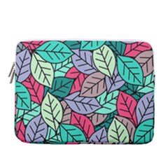 Pattern Leaves Background Nature 14  Vertical Laptop Sleeve Case With Pocket by Proyonanggan