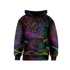 Particles Waves Line Multicoloured Kids  Pullover Hoodie