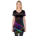 Particles Waves Line Multicoloured Short Sleeve Tunic  View1