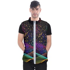 Particles Waves Line Multicoloured Men s Puffer Vest