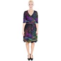 Particles Waves Line Multicoloured Wrap Up Cocktail Dress View1