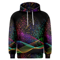 Particles Waves Line Multicoloured Men s Overhead Hoodie