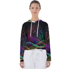 Particles Waves Line Multicoloured Women s Slouchy Sweat