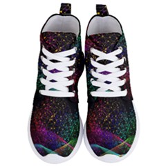 Particles Waves Line Multicoloured Women s Lightweight High Top Sneakers by Proyonanggan