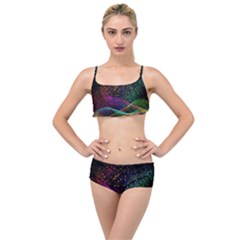 Particles Waves Line Multicoloured Layered Top Bikini Set by Proyonanggan