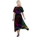 Particles Waves Line Multicoloured Cross Front Sharkbite Hem Maxi Dress View2