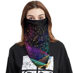 Particles Waves Line Multicoloured Face Covering Bandana (triangle) by Proyonanggan