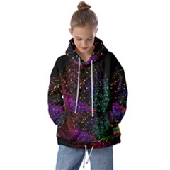 Particles Waves Line Multicoloured Kids  Oversized Hoodie