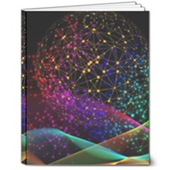 Particles Waves Line Multicoloured 8  X 10  Hardcover Notebook by Proyonanggan