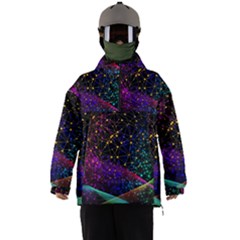 Particles Waves Line Multicoloured Men s Ski And Snowboard Waterproof Breathable Jacket