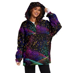 Particles Waves Line Multicoloured Women s Ski And Snowboard Waterproof Breathable Jacket