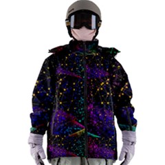 Particles Waves Line Multicoloured Women s Zip Ski And Snowboard Waterproof Breathable Jacket by Proyonanggan