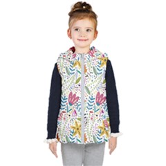 Flowers Nature Wallpaper Background Kids  Hooded Puffer Vest