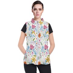 Flowers Nature Wallpaper Background Women s Puffer Vest