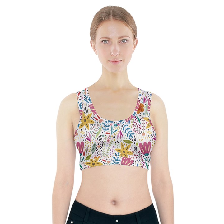 Flowers Nature Wallpaper Background Sports Bra With Pocket