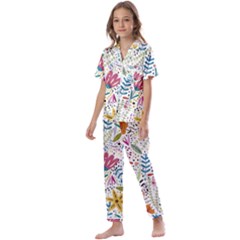 Flowers Nature Wallpaper Background Kids  Satin Short Sleeve Pajamas Set by Proyonanggan