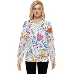 Flowers Nature Wallpaper Background Hidden Pocket Sweatshirt