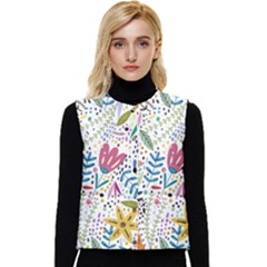 Flowers Nature Wallpaper Background Women s Button Up Puffer Vest by Proyonanggan