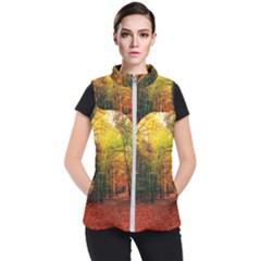 Forest Woods Autumn Nature Women s Puffer Vest