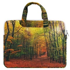 Forest Woods Autumn Nature Macbook Pro 13  Double Pocket Laptop Bag by Proyonanggan